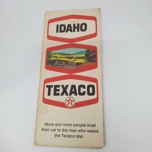 Vintage Texaco Idaho Gas Station State Highway Travel Road Map